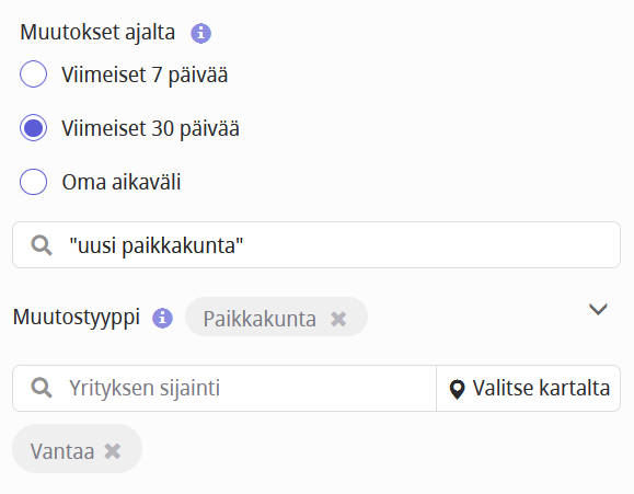Uudet yritykset paikkakunnalla